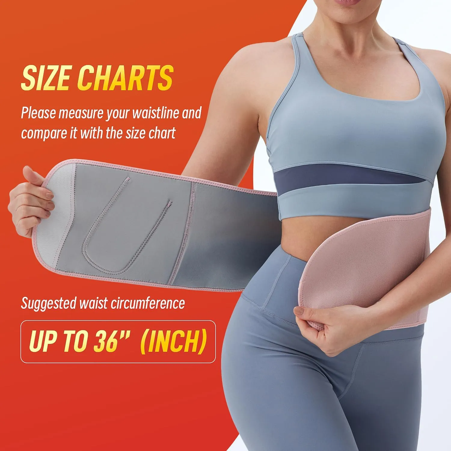 Waist Trimmer for Women & Men - Sweat Belt Waist Trainer Stomach Wrap for High-Intensity Training & Workouts