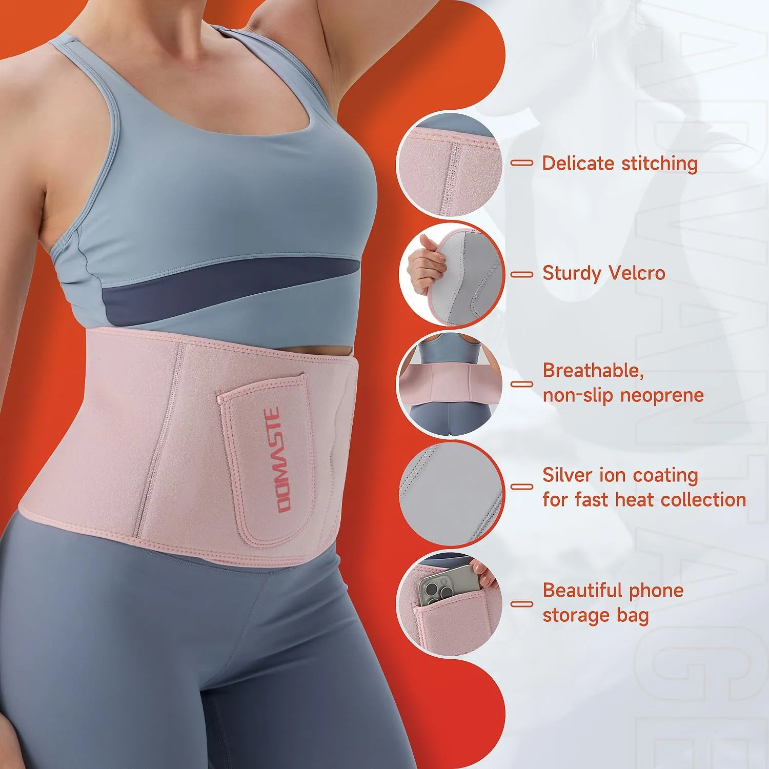Waist Trimmer for Women & Men - Sweat Belt Waist Trainer Stomach Wrap for High-Intensity Training & Workouts