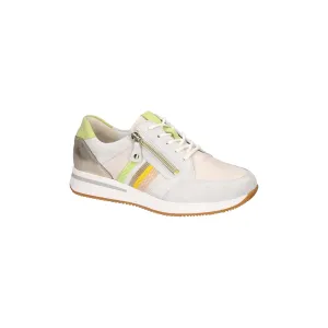 Waldlaufer H-Agnes - Ladies Lace with Zip Trainer in Cream Multi