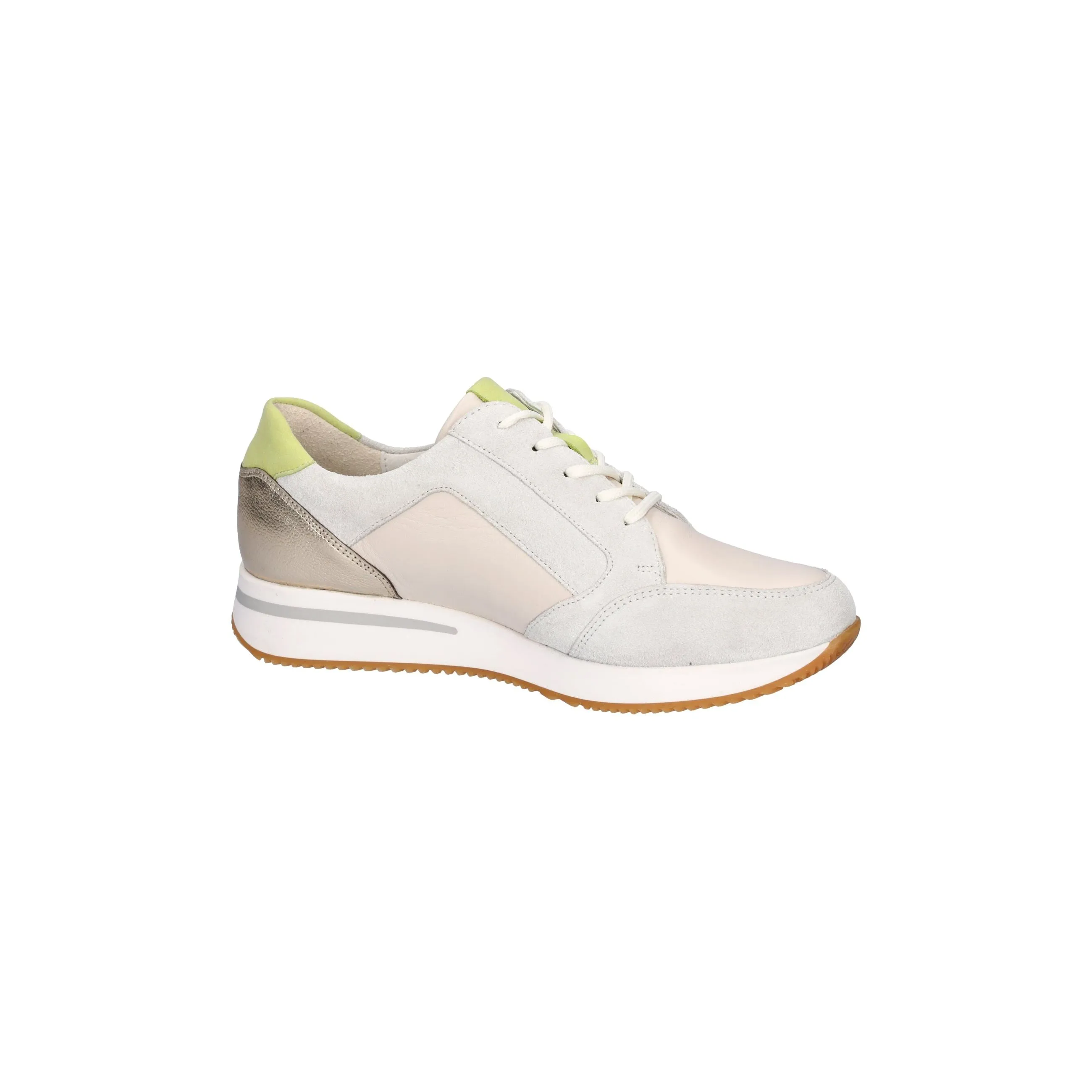 Waldlaufer H-Agnes - Ladies Lace with Zip Trainer in Cream Multi