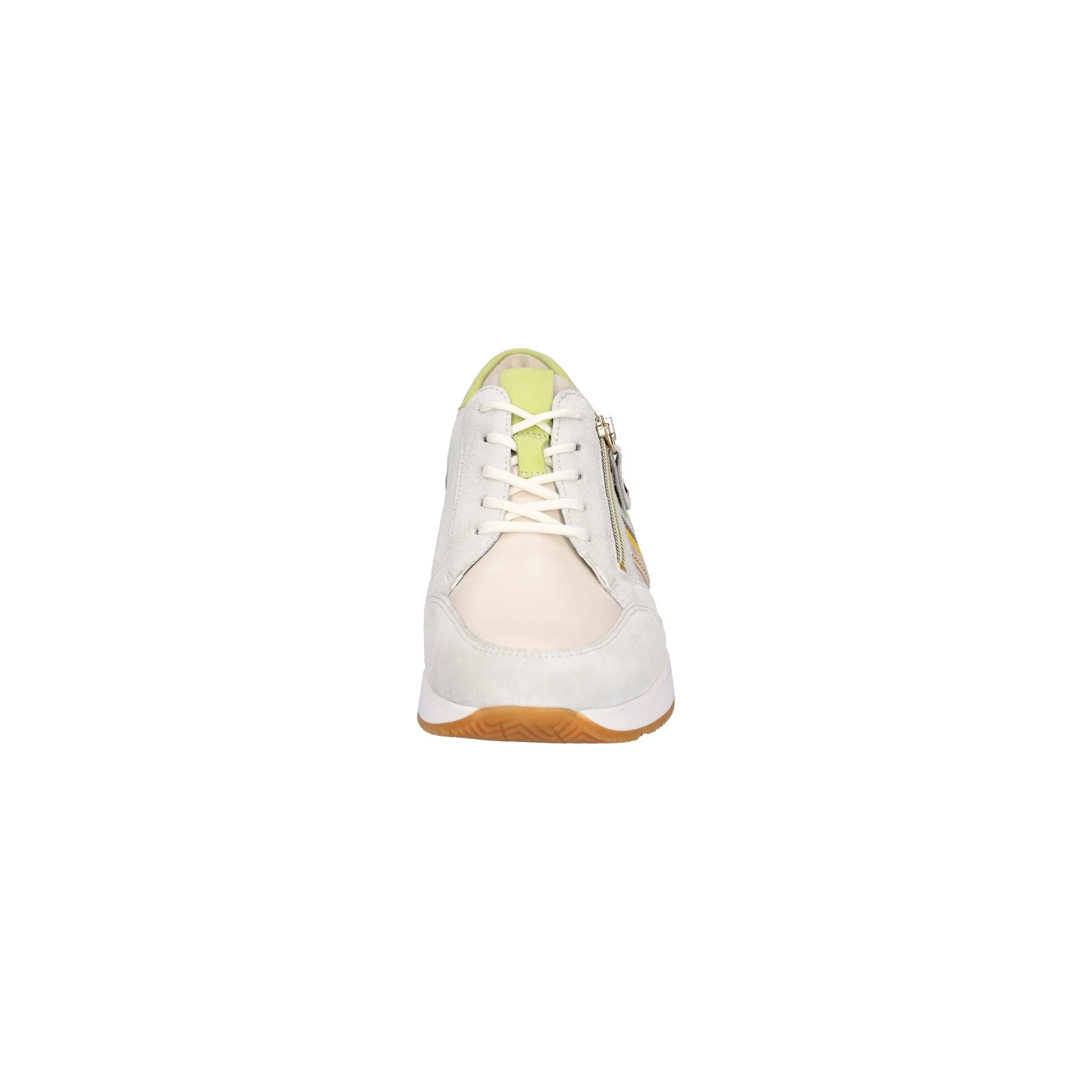 Waldlaufer H-Agnes - Ladies Lace with Zip Trainer in Cream Multi
