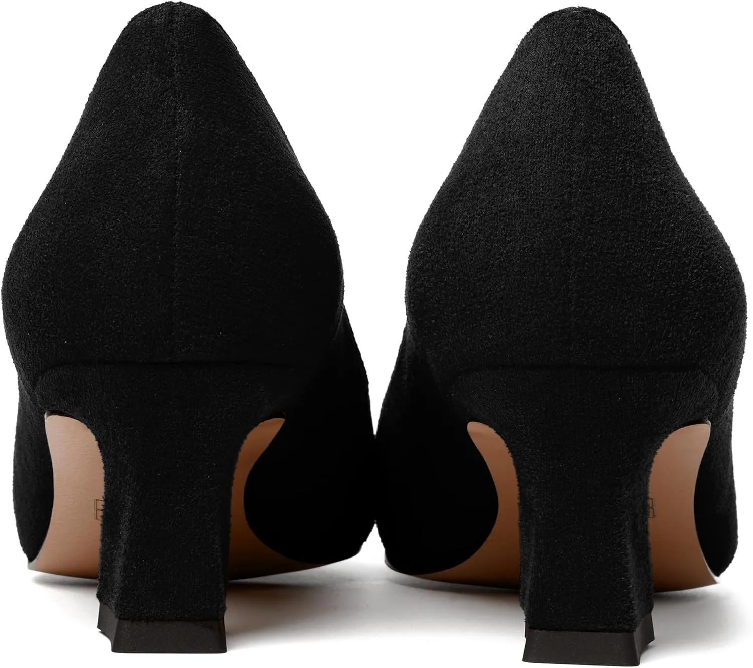 WAYDERNS Womens Dress Suede Dating Round Toe Slip On Solid Kitten Low Heel Pumps Shoes 2 Inch