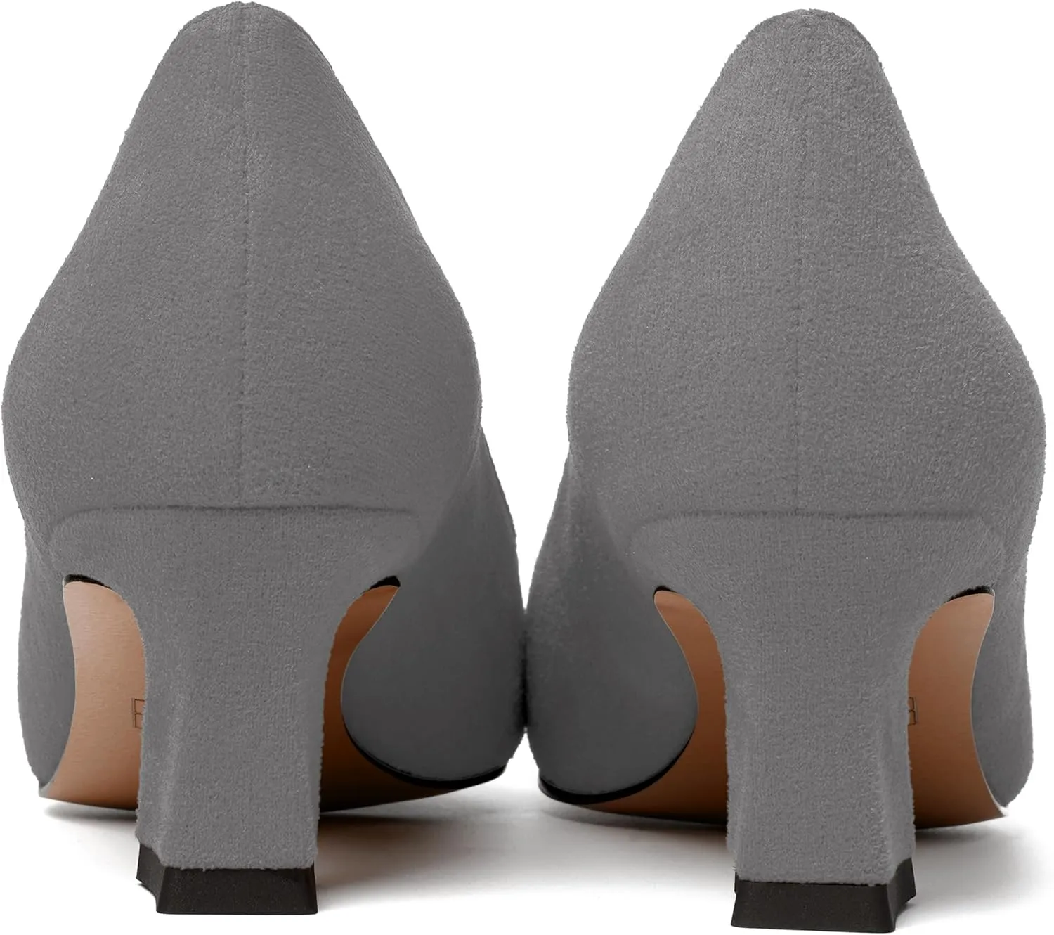 WAYDERNS Womens Dress Suede Dating Round Toe Slip On Solid Kitten Low Heel Pumps Shoes 2 Inch