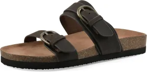 WHITE MOUNTAIN Women's Hardball Double-Buckle Signature Comfort-Molded Footbed Sandal