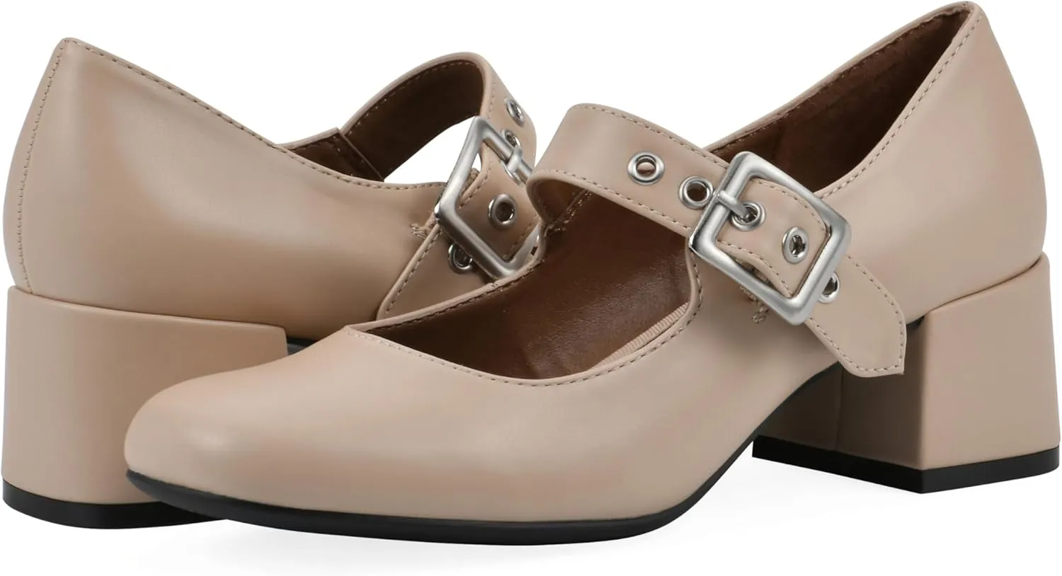 WHITE MOUNTAIN Women's Lasso Mary Jane Block Heel