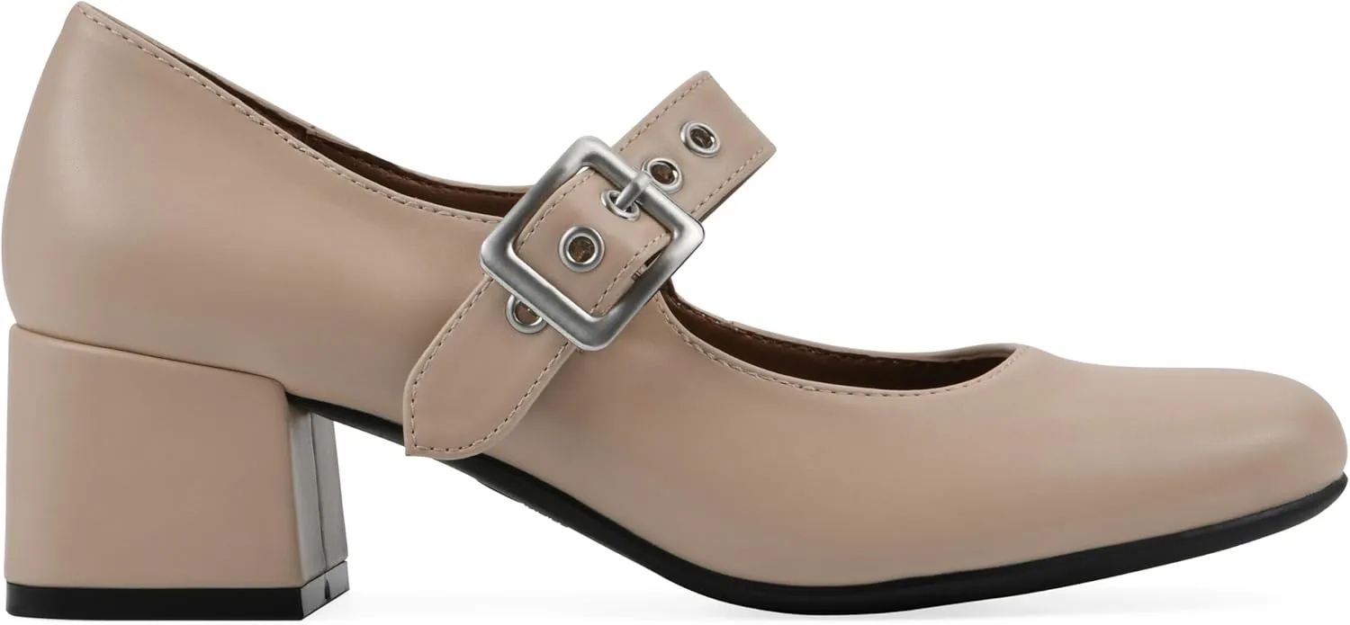 WHITE MOUNTAIN Women's Lasso Mary Jane Block Heel