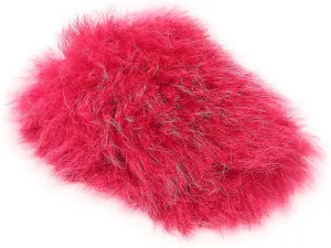 Wild Diva Women's Fluffy Faux Fur Slip On Flat Sandal Furry Fuzzy Slippers Gata-01