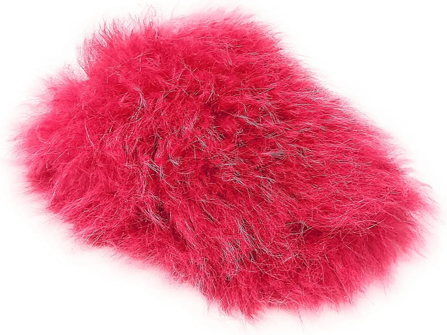 Wild Diva Women's Fluffy Faux Fur Slip On Flat Sandal Furry Fuzzy Slippers Gata-01