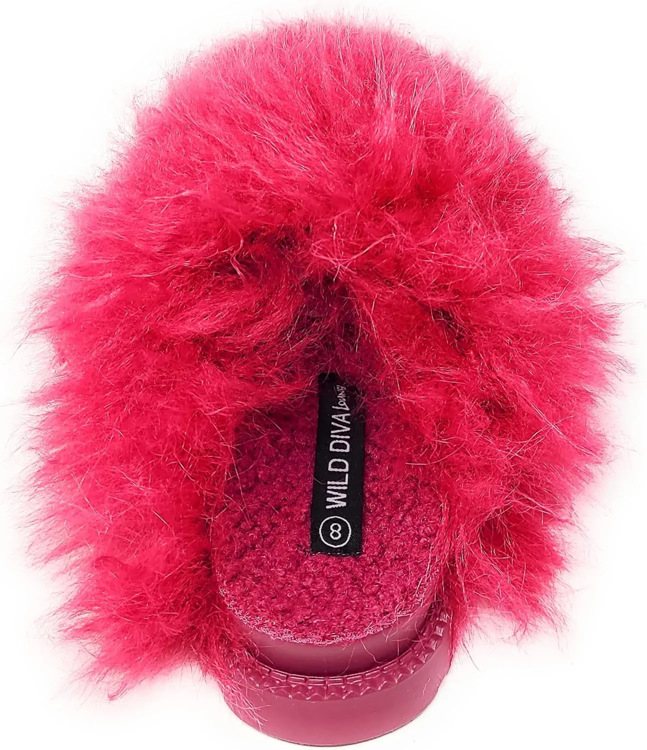 Wild Diva Women's Fluffy Faux Fur Slip On Flat Sandal Furry Fuzzy Slippers Gata-01