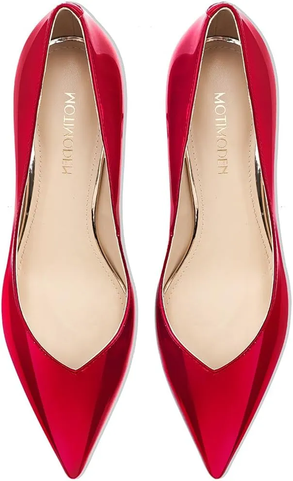 Women Low Kitten Heels Women's Dressy Pumps Pointed Closed Toe Elegant Wedding Pumps Formal Work Office Comfortable Shoes Classic Pumps for Women