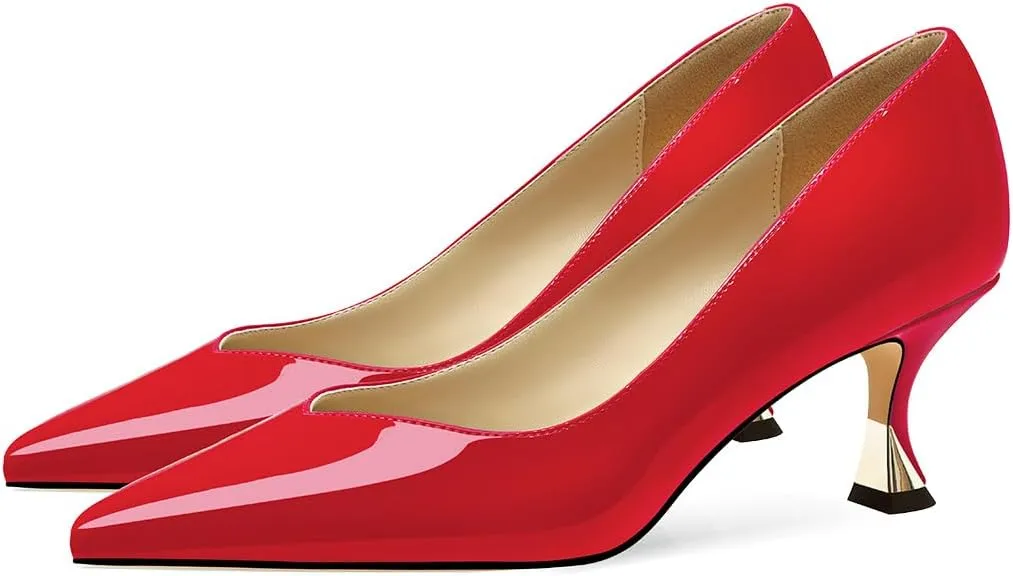 Women Low Kitten Heels Women's Dressy Pumps Pointed Closed Toe Elegant Wedding Pumps Formal Work Office Comfortable Shoes Classic Pumps for Women