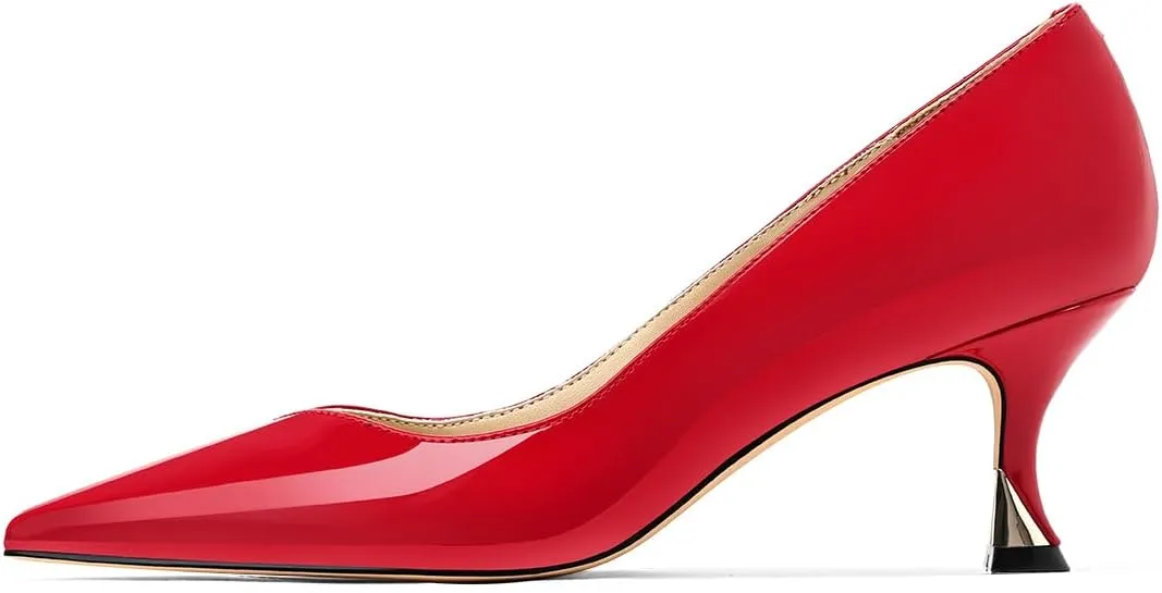 Women Low Kitten Heels Women's Dressy Pumps Pointed Closed Toe Elegant Wedding Pumps Formal Work Office Comfortable Shoes Classic Pumps for Women