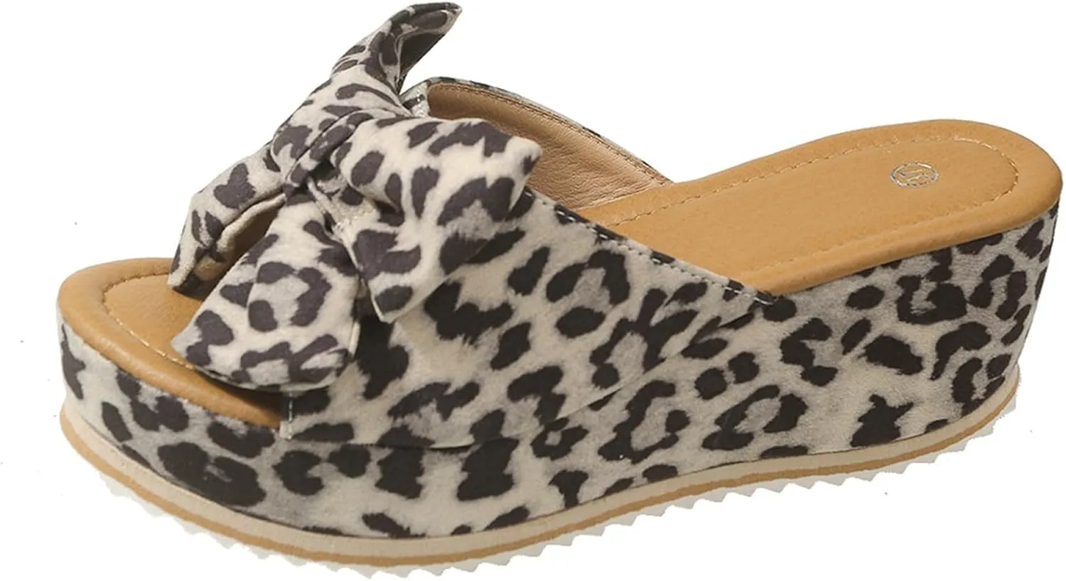 Women Platform Beach Slippers Wedge Heel Flip Flops Shoes Sandals Wide Width Slip On Peep Toe with Bow Non-Slip Summer Slingback Slipper Vacation Travel Outdoor Going Out Flip Flops