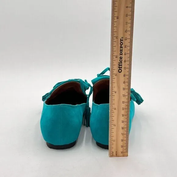 Women Vintage Fringe Dress Flats Toe Slip On Driver Loafers Low Heels Pump Shoes