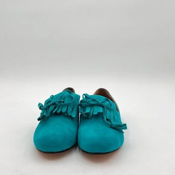 Women Vintage Fringe Dress Flats Toe Slip On Driver Loafers Low Heels Pump Shoes