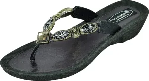 Women’s Beaded Sandals Royal V Thong Jeweled Slip-on Flip Flops