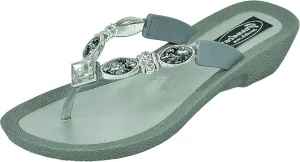 Women’s Beaded Sandals Royal V Thong Jeweled Slip-on Flip Flops