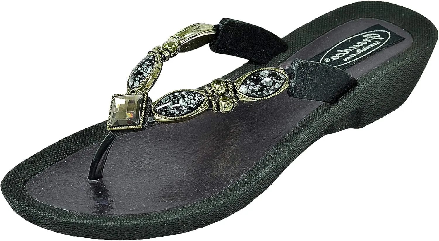 Women’s Beaded Sandals Royal V Thong Jeweled Slip-on Flip Flops