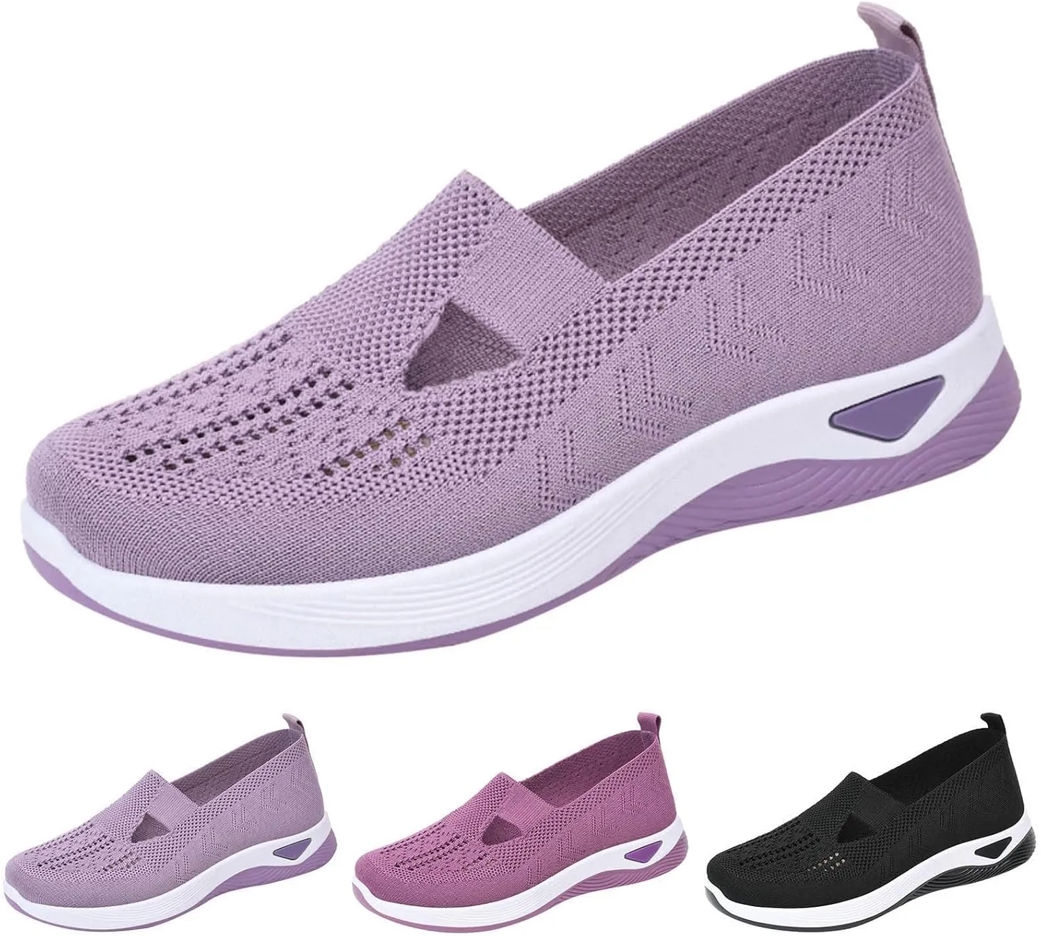 Women'S Breathable Soft Shoes Hands Free Slip On Arch Support Sneakers Walking Foam Go Running Shoes