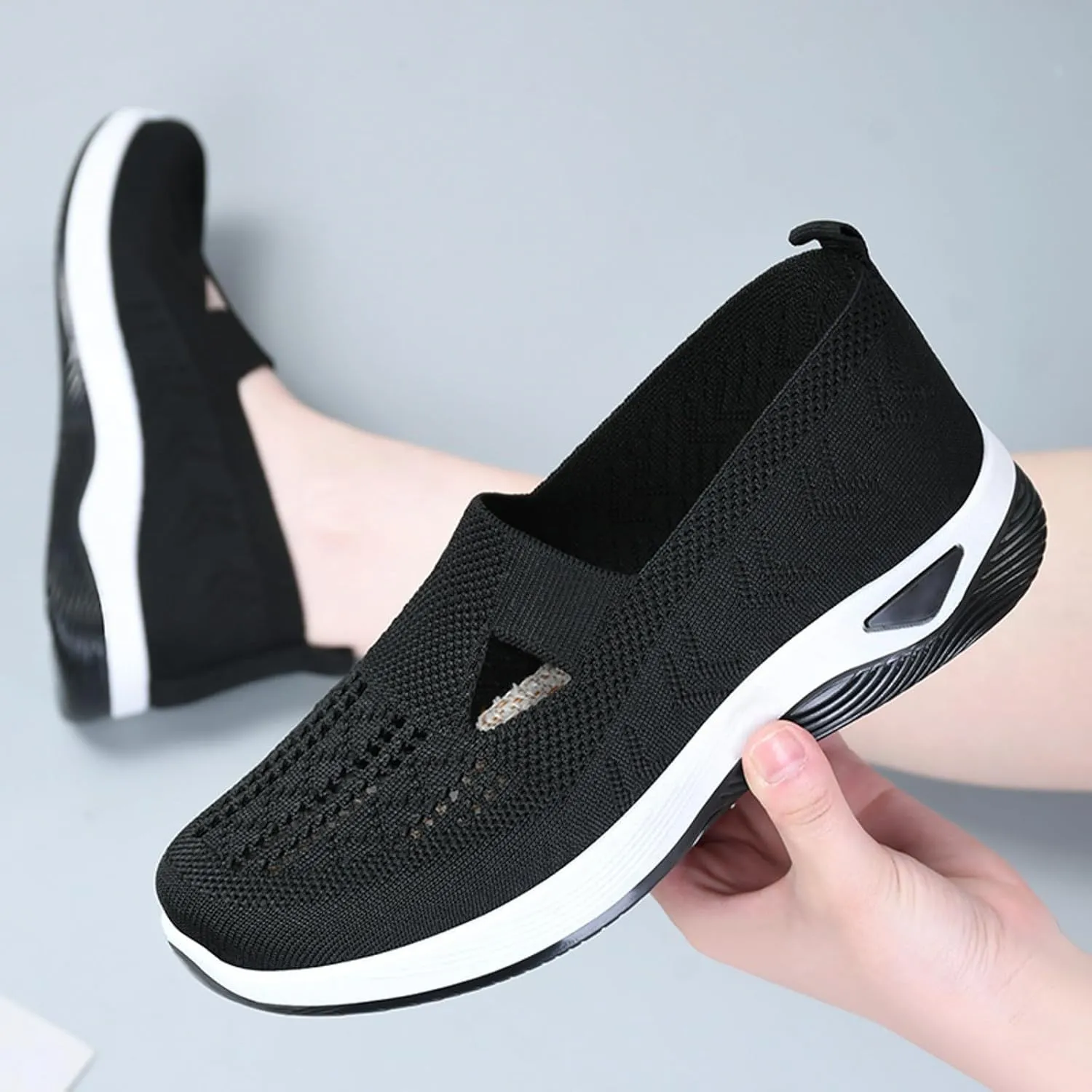 Women'S Breathable Soft Shoes Hands Free Slip On Arch Support Sneakers Walking Foam Go Running Shoes