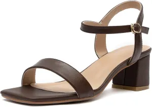 Women's Classic 2 inch Heel Leather Sandal