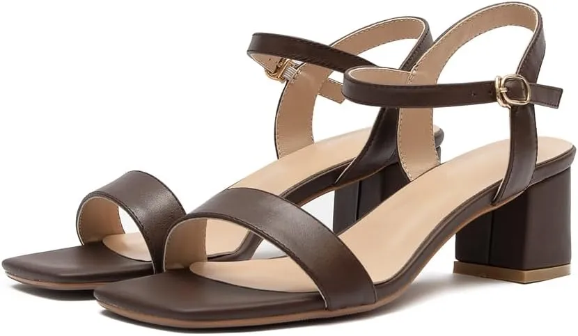 Women's Classic 2 inch Heel Leather Sandal