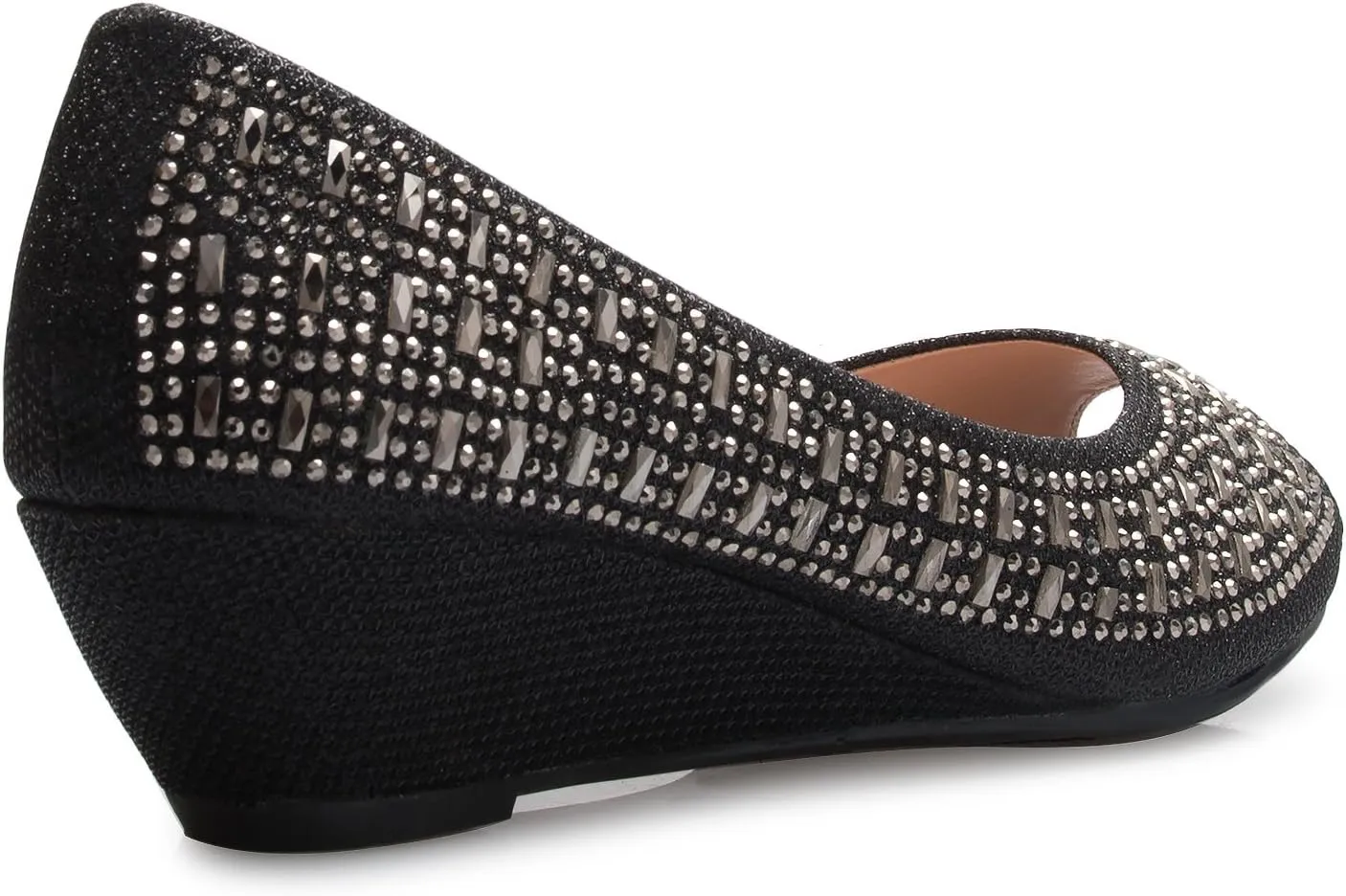 Womens Classic Open Toe Kitten Heel Wedges | Dress, Work, Party Low Heeled