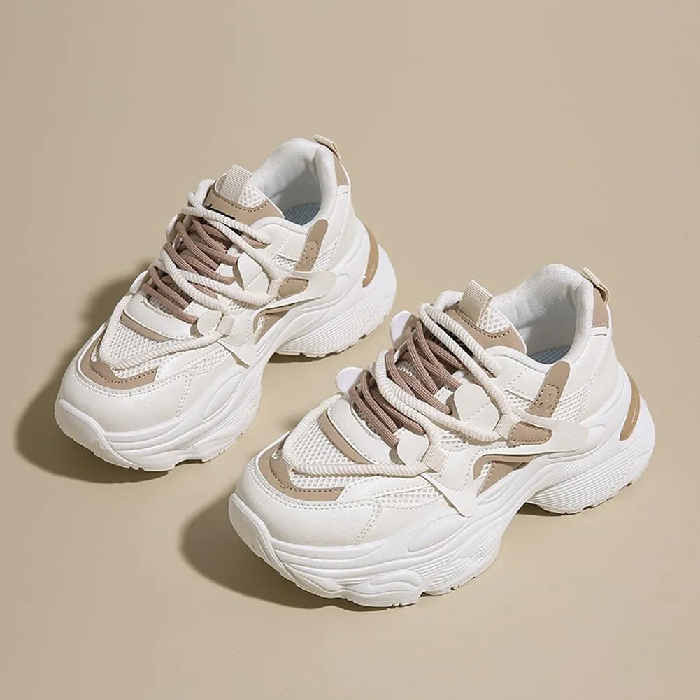 Women's Fashion Breathable Mesh Platform Sneakers Casual Jogging Walking Chunky Shoes 5.5-8.5