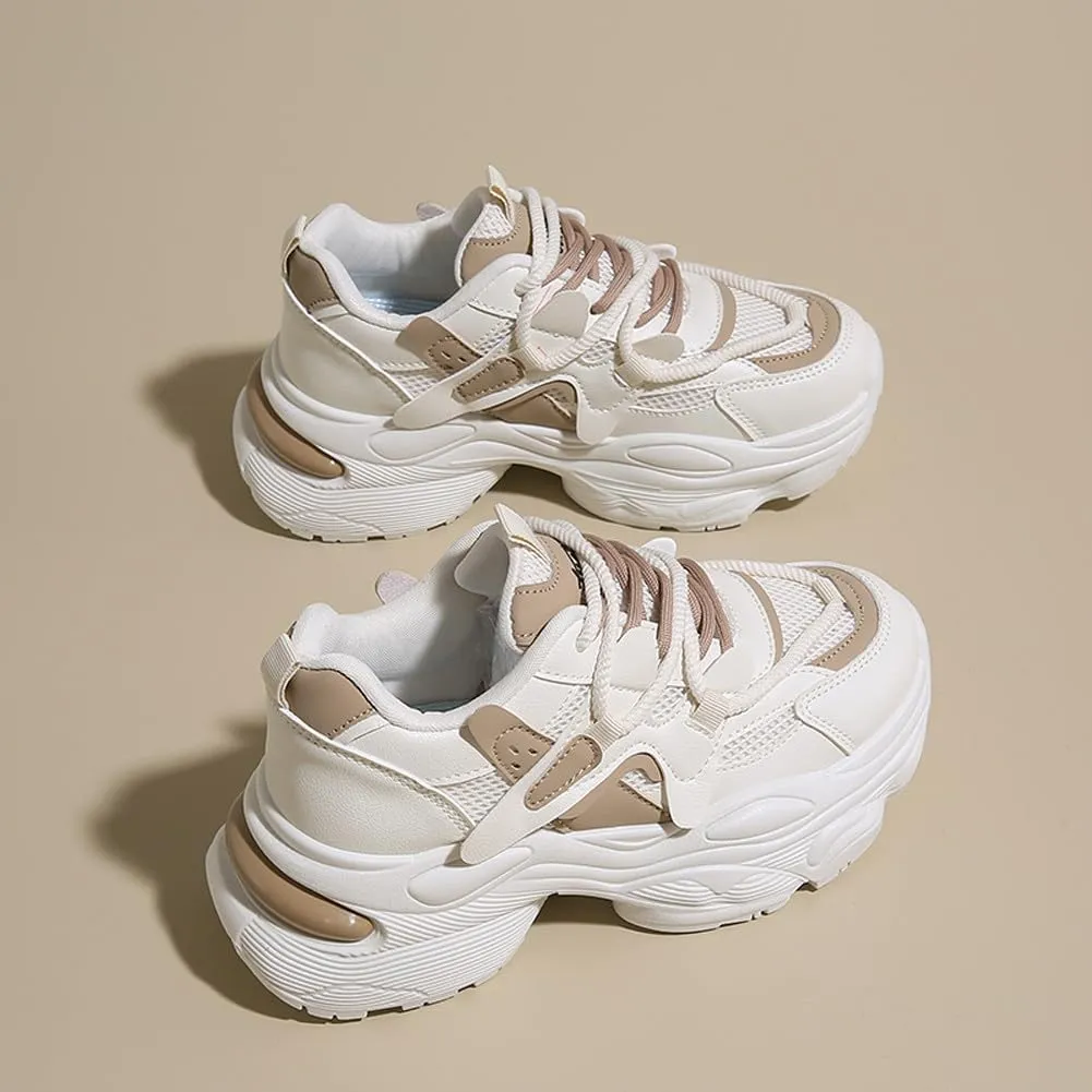 Women's Fashion Breathable Mesh Platform Sneakers Casual Jogging Walking Chunky Shoes 5.5-8.5