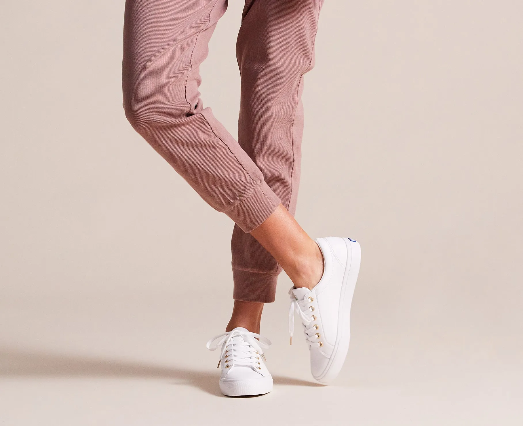Women's Jump Kick Leather White/Gold