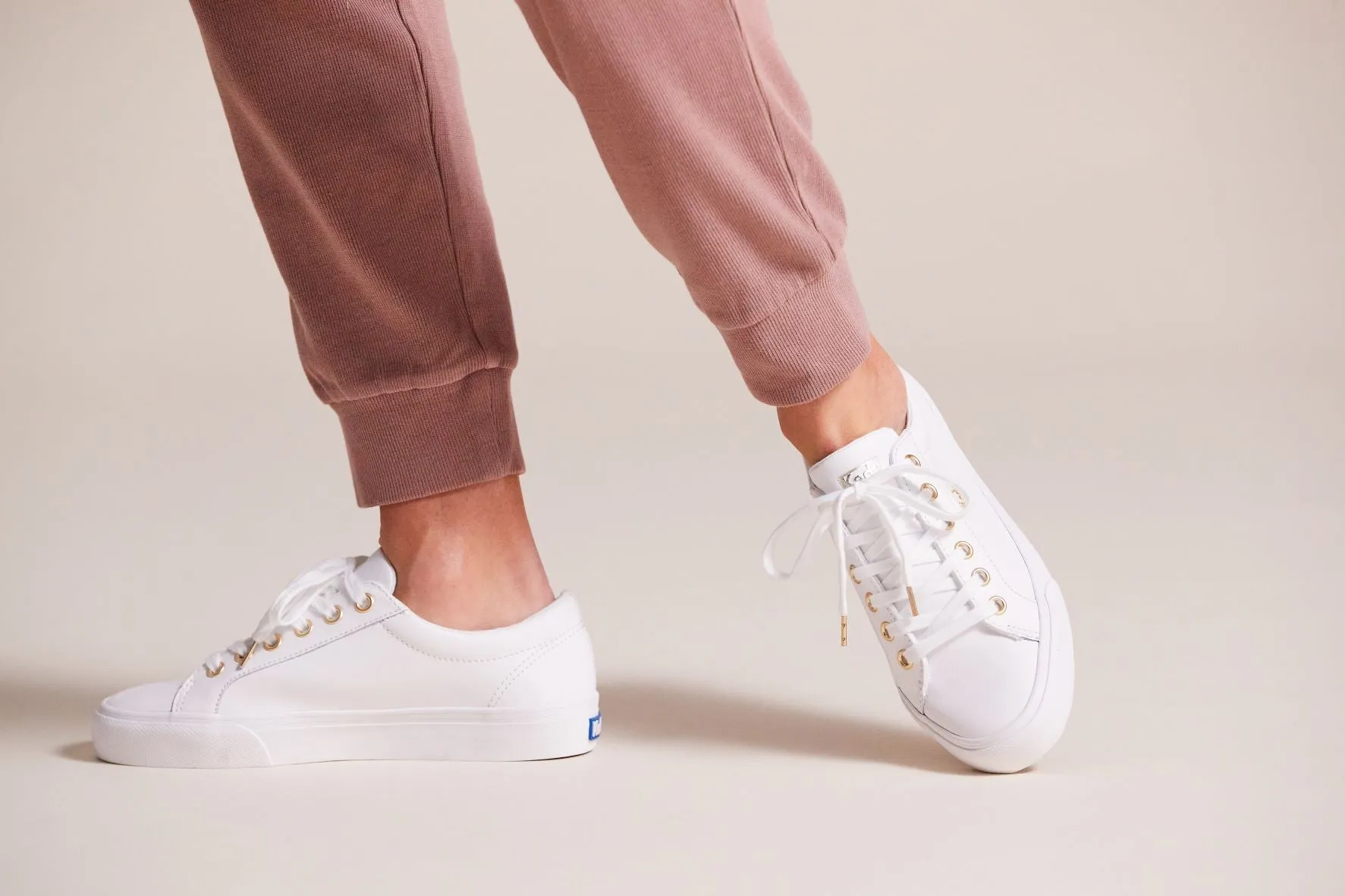 Women's Jump Kick Leather White/Gold