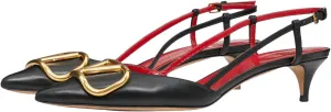 Women's Kitten Heel Slingback Pumps Closed Toe Pointed Toe Chic Low Heels for Work, Prom