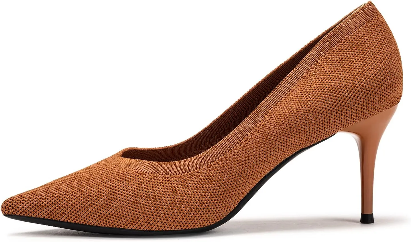 Womens Low Heel Pointed Toe Pump Shoes