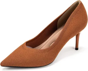 Womens Low Heel Pointed Toe Pump Shoes