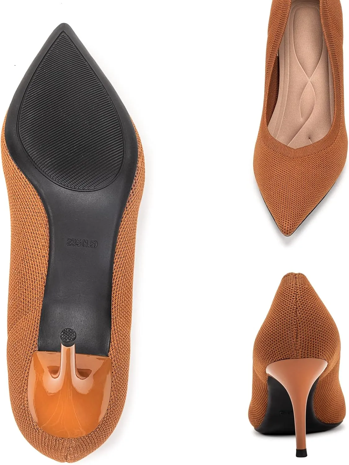 Womens Low Heel Pointed Toe Pump Shoes