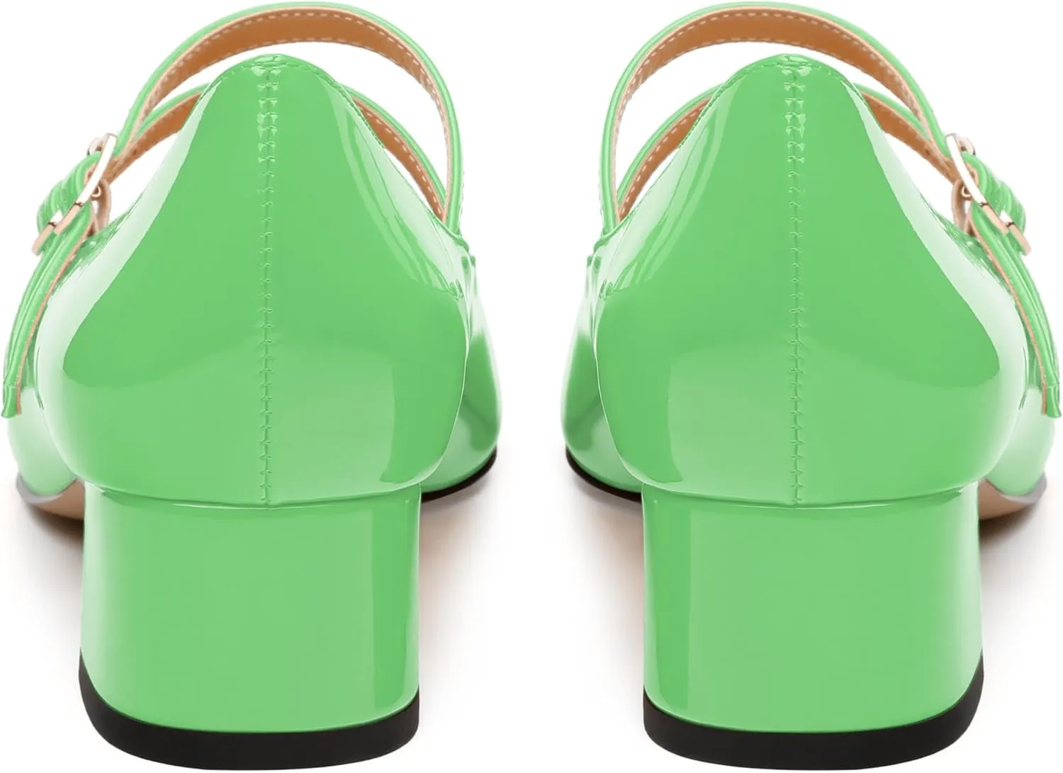 Womens Mary Jane Pumps, Square Toe Low Block Heel Pump Shoes for Women, Daily Comfort Mary Jane Pumps with Two Straps 1.3"