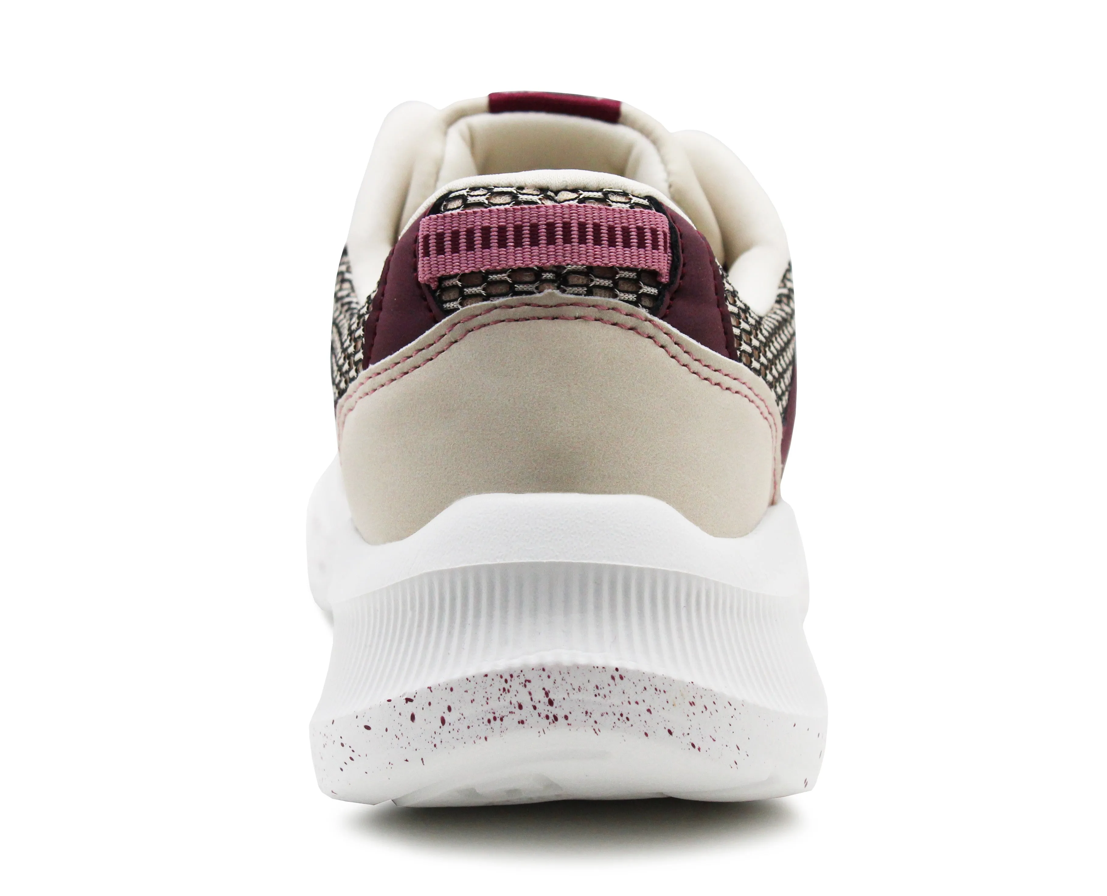 Womens Memory Foam Trainers Beige Purple Lace Up Lightweight Breathable Sneakers Fitness Running Fashion Trainers