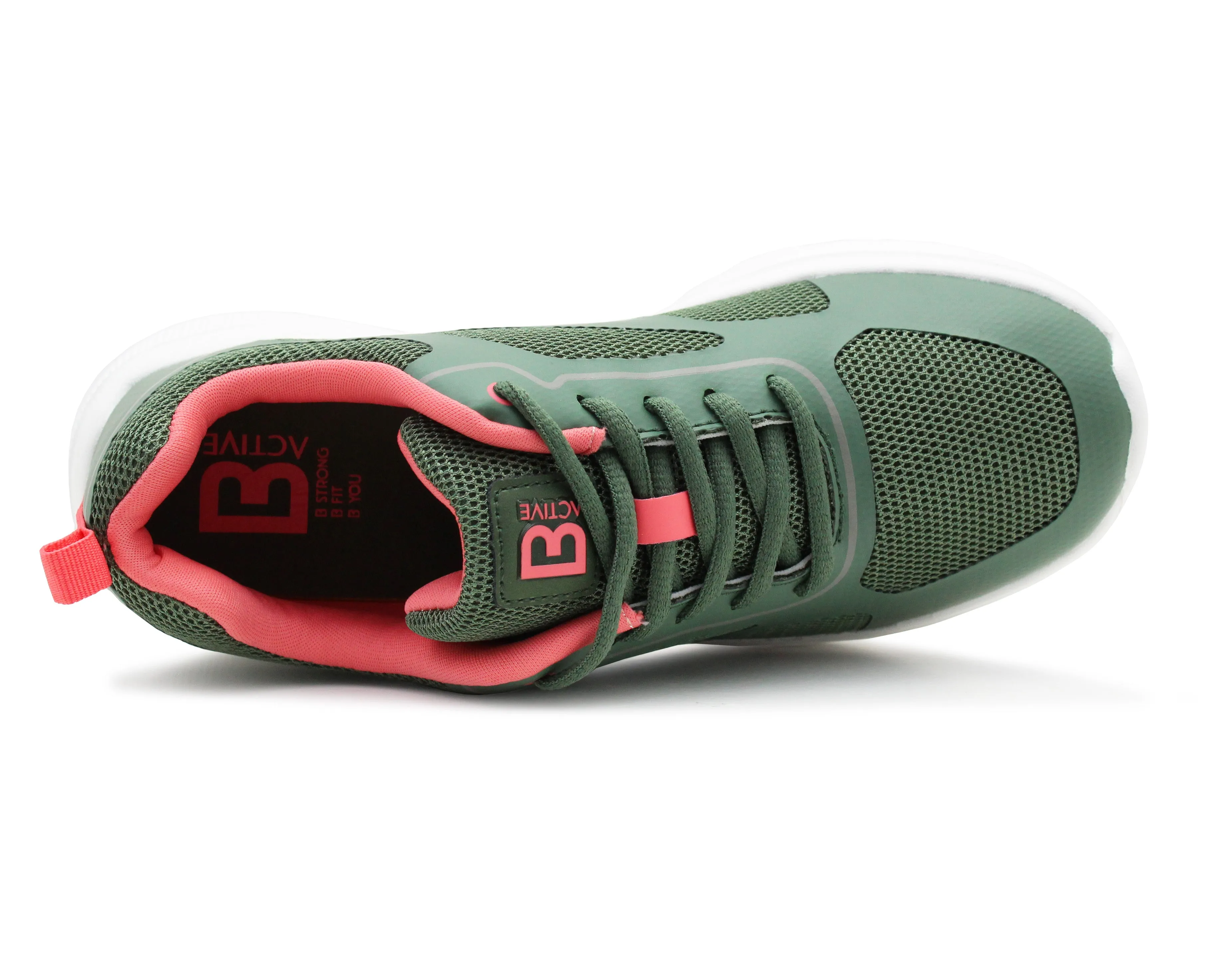 Womens Memory Foam Trainers Green Lace Up Lightweight Breathable Sneakers Fitness Running Fashion Trainers