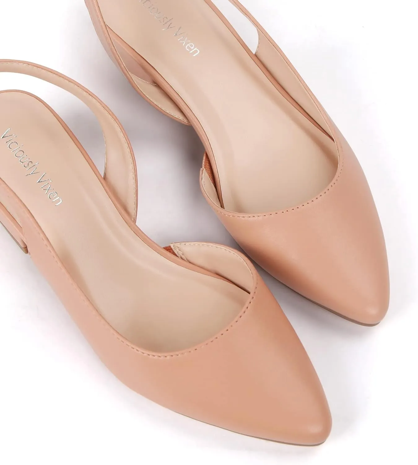 Women's Pump Slingback Kitten Heels Closed Toe Low Dress Shoes
