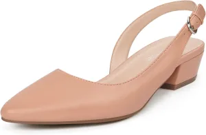Women's Pump Slingback Kitten Heels Closed Toe Low Dress Shoes