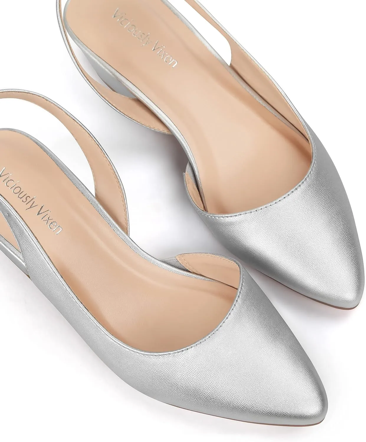 Women's Pump Slingback Kitten Heels Closed Toe Low Dress Shoes