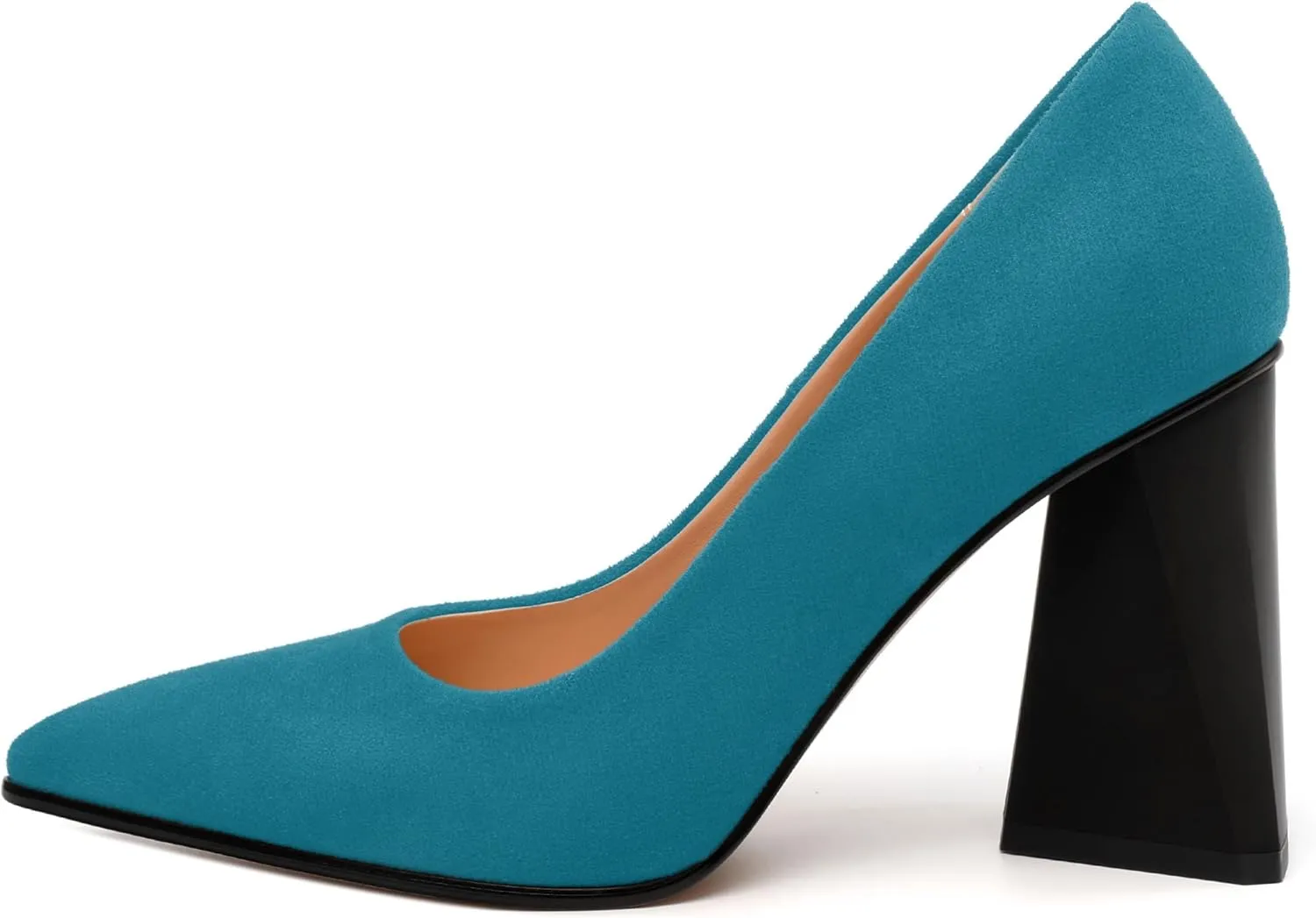 Women's Pumps, Pointed Closed Toe Chunky High Heels, Fashion Solid High Heel Shoes for Women