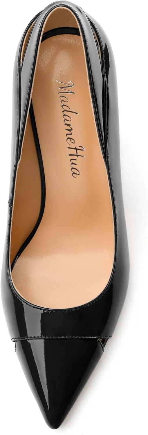 Women's Pumps, Pointed Toe High Heels Shoes for Women, Fashion Classic Pointed Toe High Chunky Heel Dress Pump Shoes