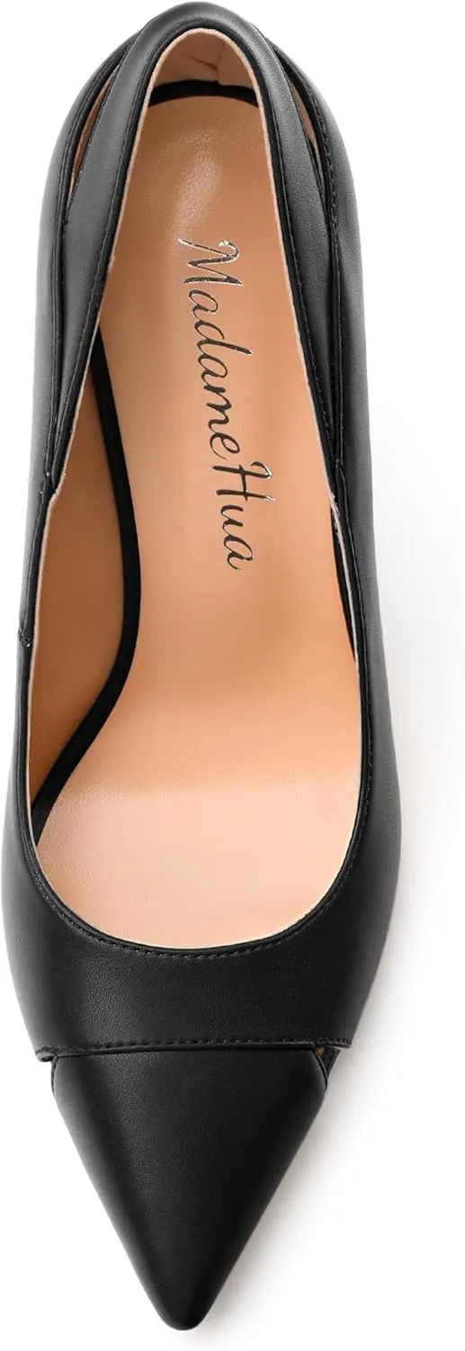 Women's Pumps, Pointed Toe High Heels Shoes for Women, Fashion Classic Pointed Toe High Chunky Heel Dress Pump Shoes