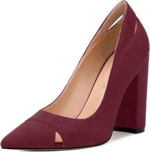 Women's Pumps, Pointed Toe High Heels Shoes for Women, Fashion Classic Pointed Toe High Chunky Heel Dress Pump Shoes