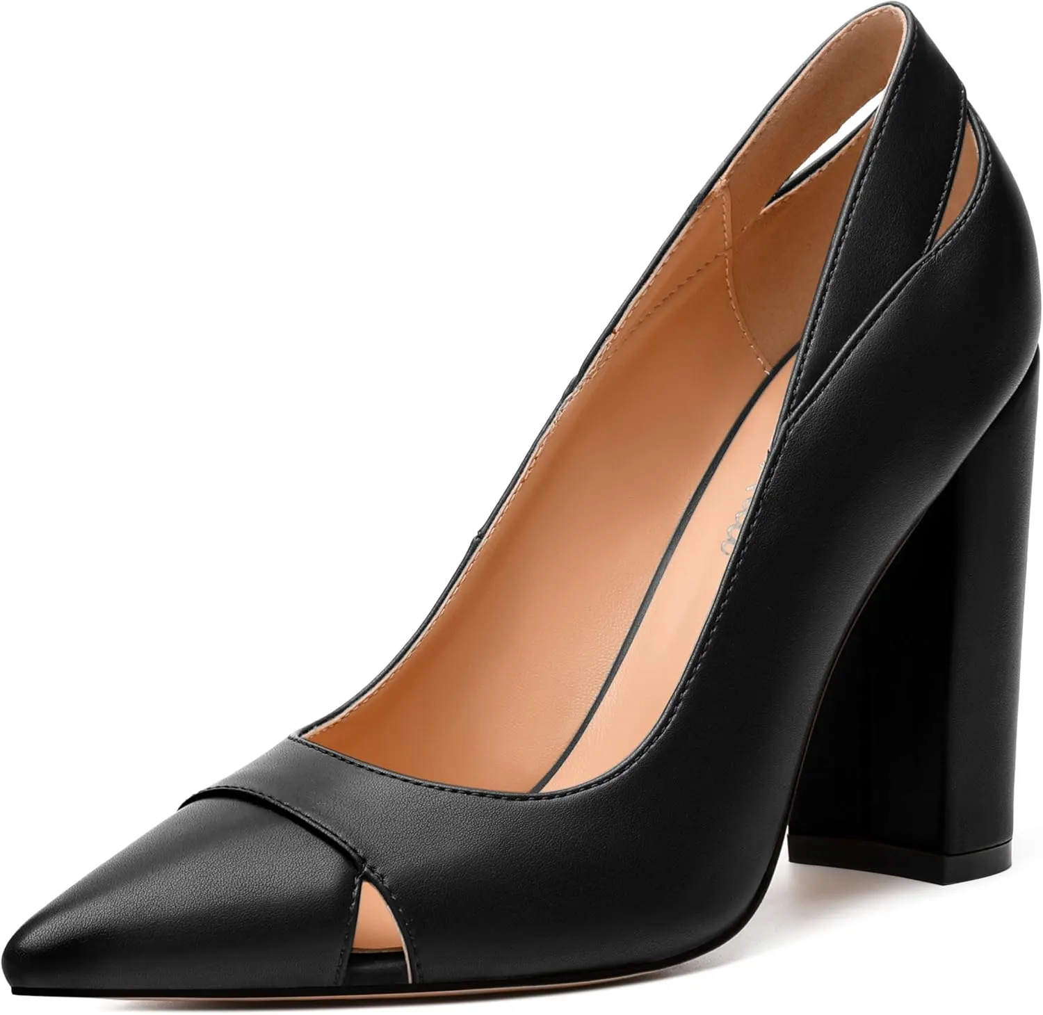 Women's Pumps, Pointed Toe High Heels Shoes for Women, Fashion Classic Pointed Toe High Chunky Heel Dress Pump Shoes