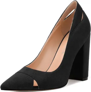 Women's Pumps, Pointed Toe High Heels Shoes for Women, Fashion Classic Pointed Toe High Chunky Heel Dress Pump Shoes