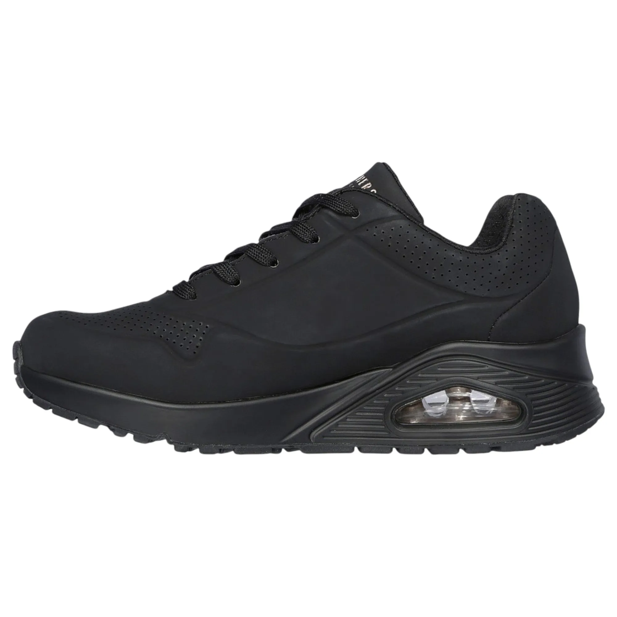 Womens Skechers Uno - Stand On Air Shoes Black/Black