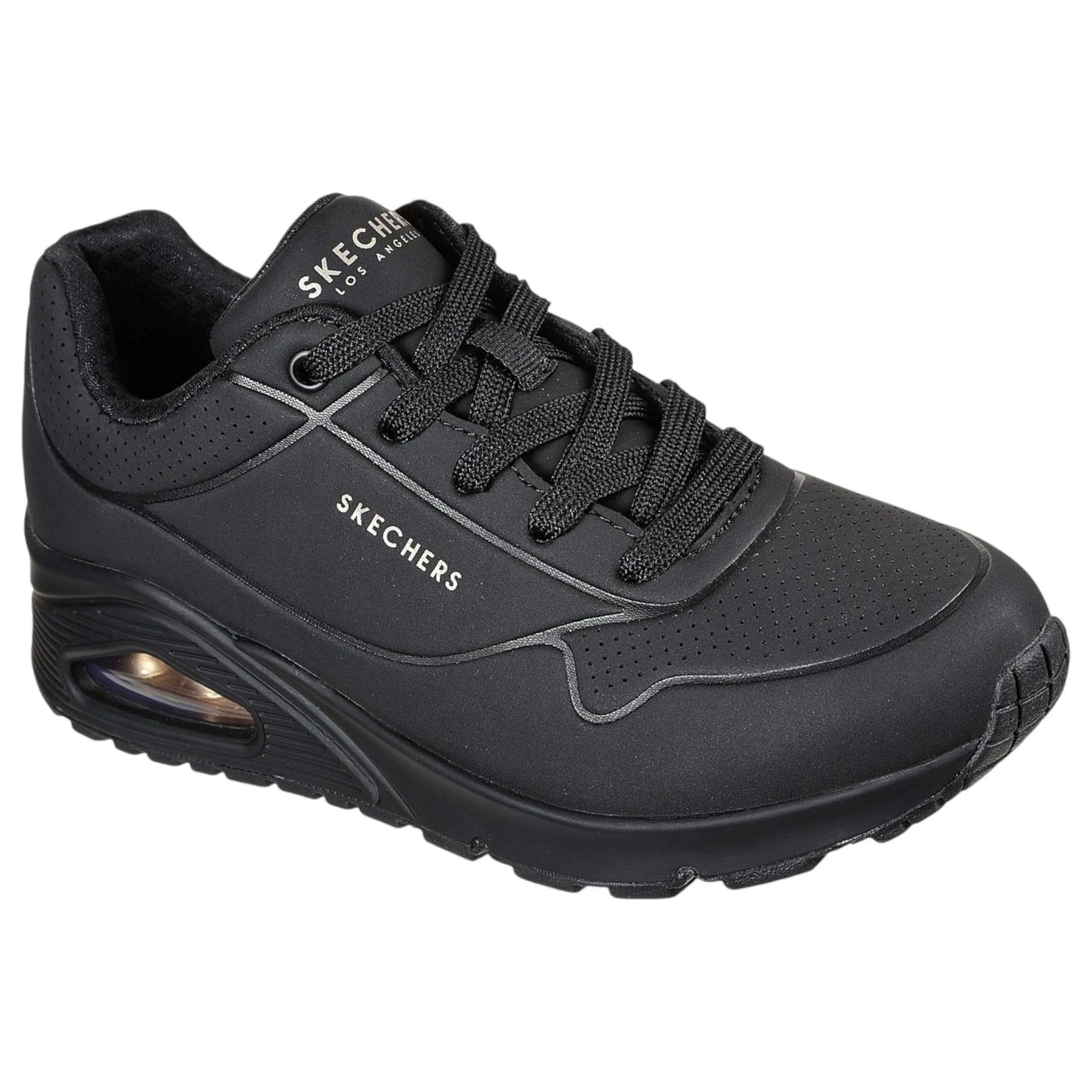 Womens Skechers Uno - Stand On Air Shoes Black/Black