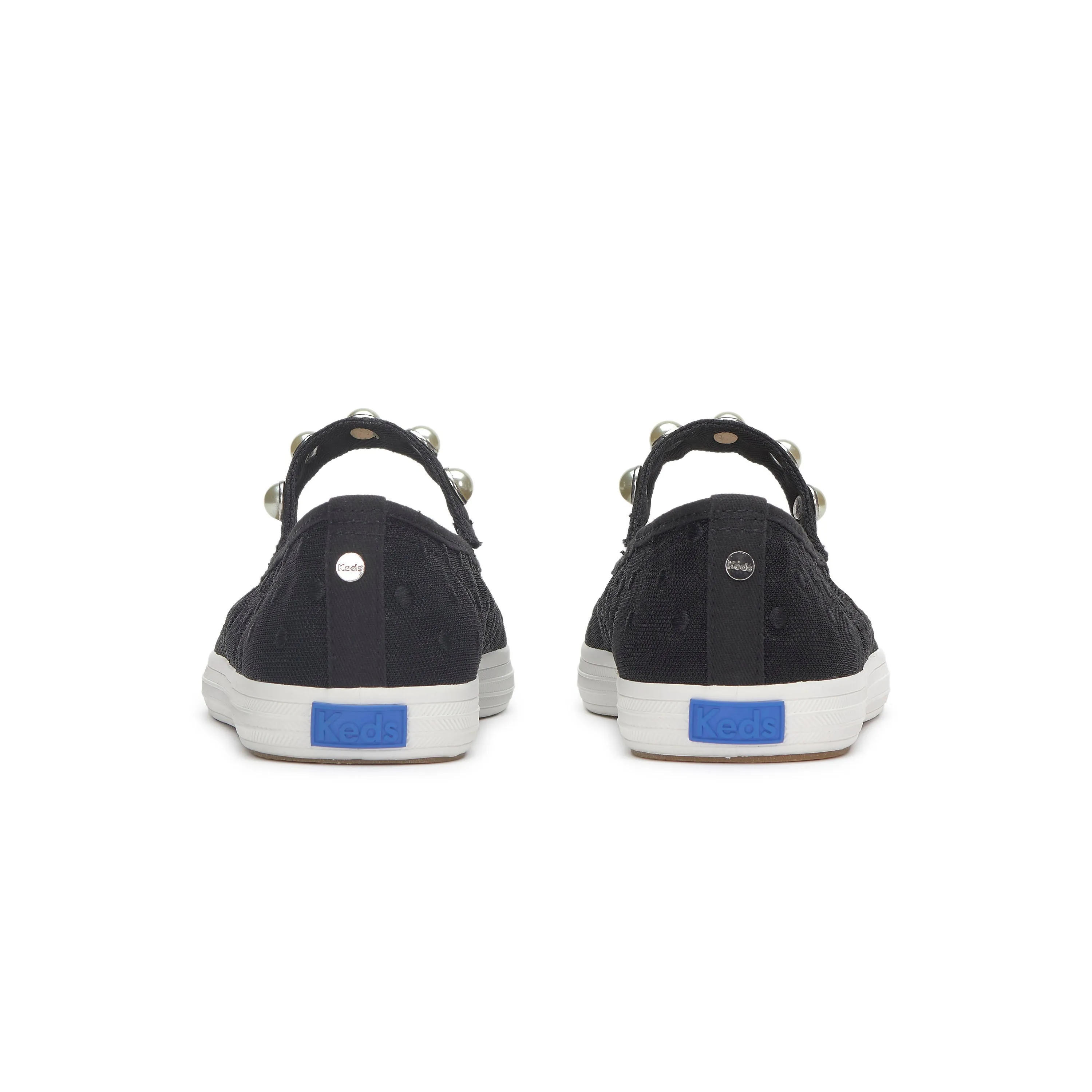 Women's Square Toe Mary Jane Mesh Dots Black